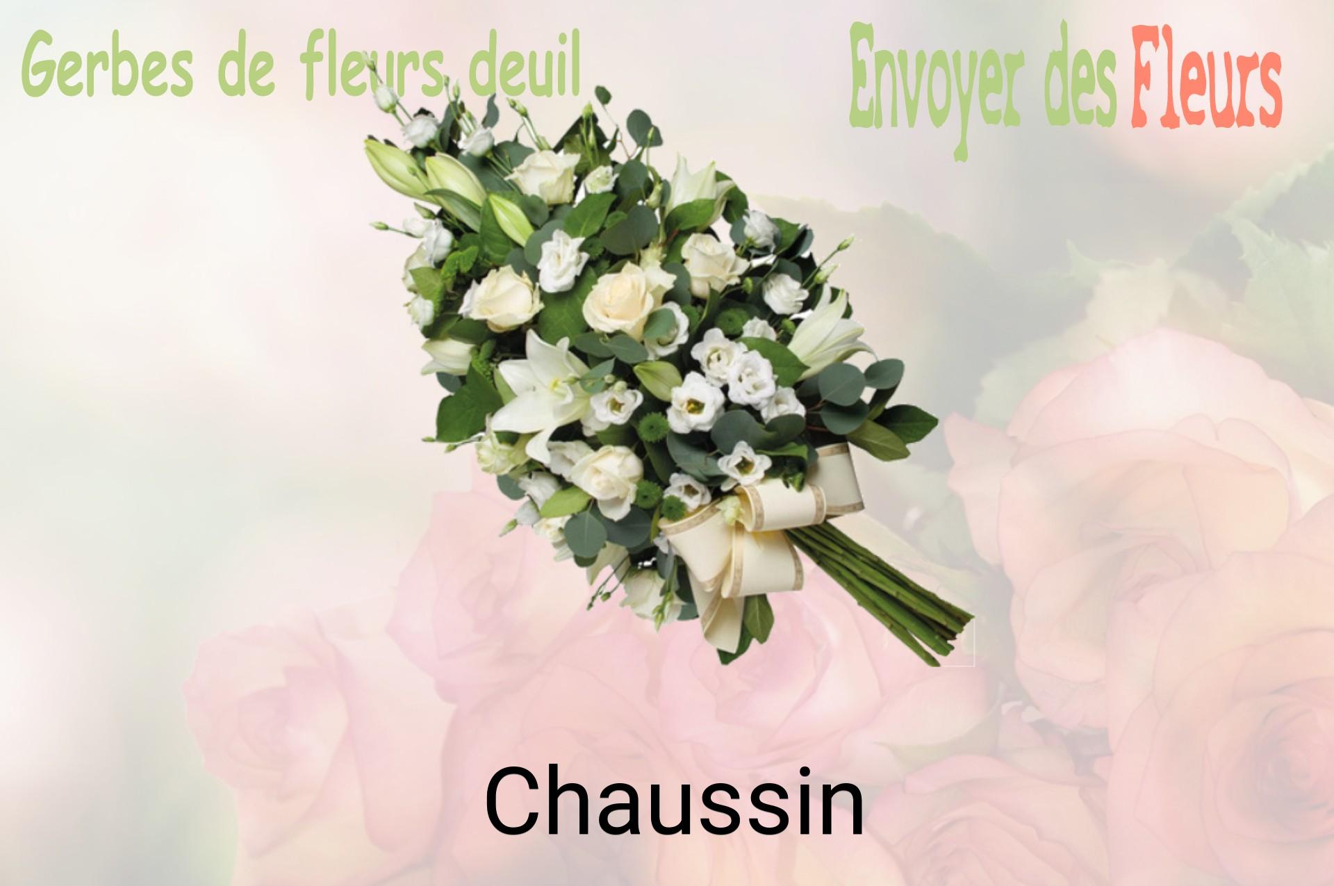 Gerbe de fleurs de deuil livrée à Chaussin